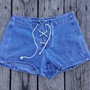 Xhilaration Lace Front Low Rise Denim Shorts